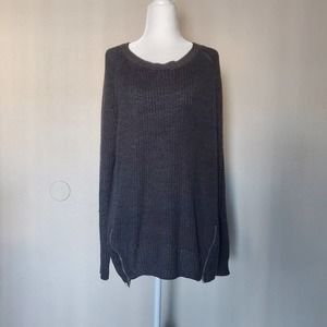 Charlotte Russe Black Knit Side Zipper Sweater, M